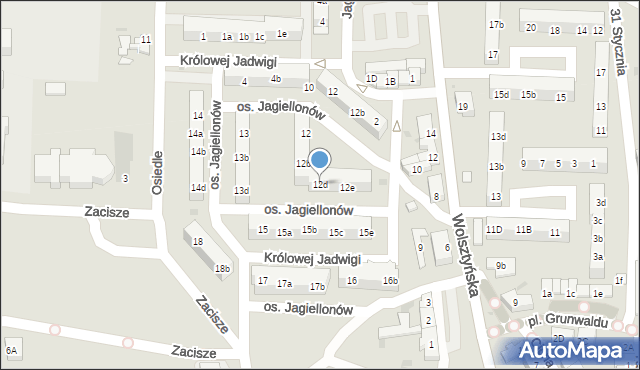 Wschowa, Osiedle Jagiellonów, 12d, mapa Wschowa