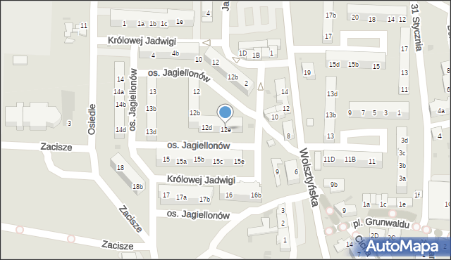 Wschowa, Osiedle Jagiellonów, 12e, mapa Wschowa