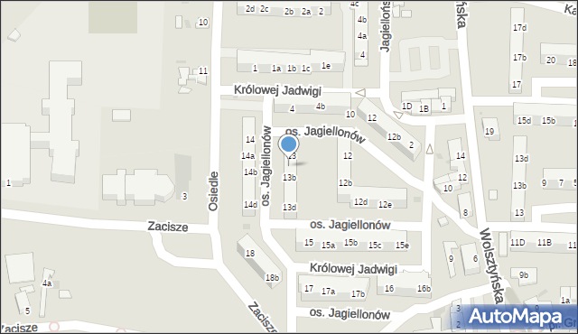 Wschowa, Osiedle Jagiellonów, 13a, mapa Wschowa