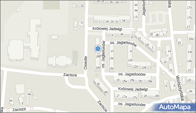 Wschowa, Osiedle Jagiellonów, 14b, mapa Wschowa
