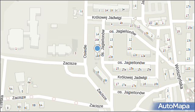 Wschowa, Osiedle Jagiellonów, 14d, mapa Wschowa