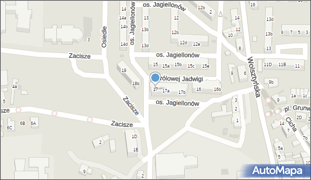 Wschowa, Osiedle Jagiellonów, 17, mapa Wschowa
