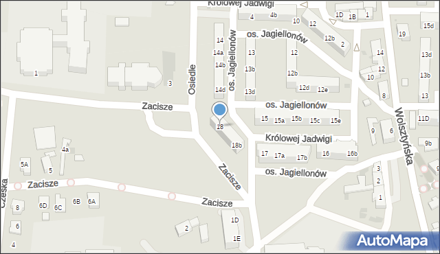Wschowa, Osiedle Jagiellonów, 18, mapa Wschowa