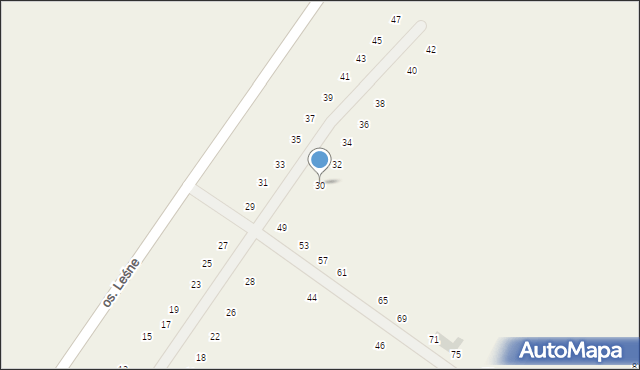 Wyciążkowo, Osiedle Leśne, 30, mapa Wyciążkowo