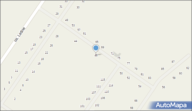 Wyciążkowo, Osiedle Leśne, 46, mapa Wyciążkowo