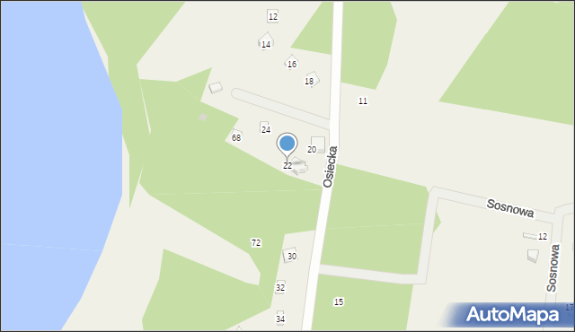 Wycinki, Osiecka, 22, mapa Wycinki