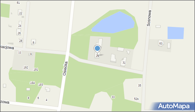 Wycinki, Osiecka, 29, mapa Wycinki