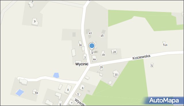 Wycinki, Osiecka, 47, mapa Wycinki
