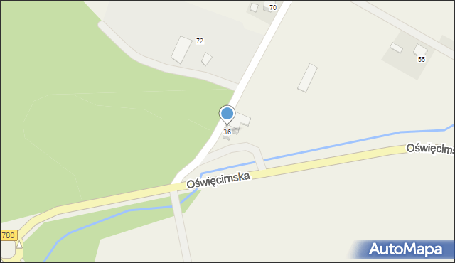 Wygiełzów, Oświęcimska, 36, mapa Wygiełzów