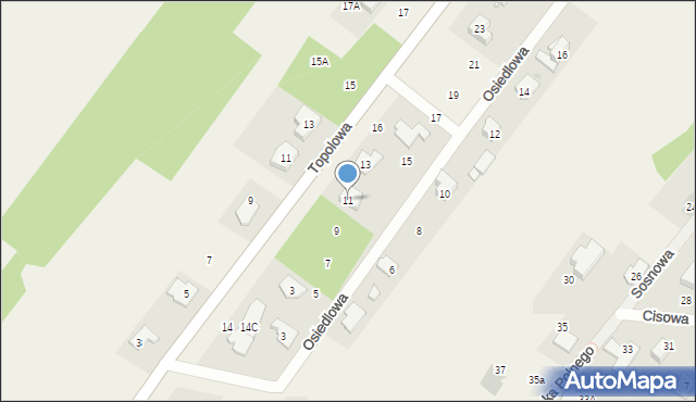 Wyględy, Osiedlowa, 11, mapa Wyględy