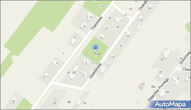 Wyględy, Osiedlowa, 7, mapa Wyględy