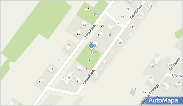 Wyględy, Osiedlowa, 9, mapa Wyględy