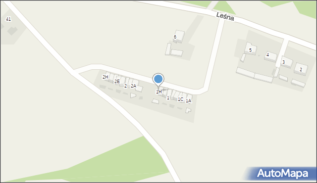 Wymiarki, Osiedle Leśników, 1H, mapa Wymiarki