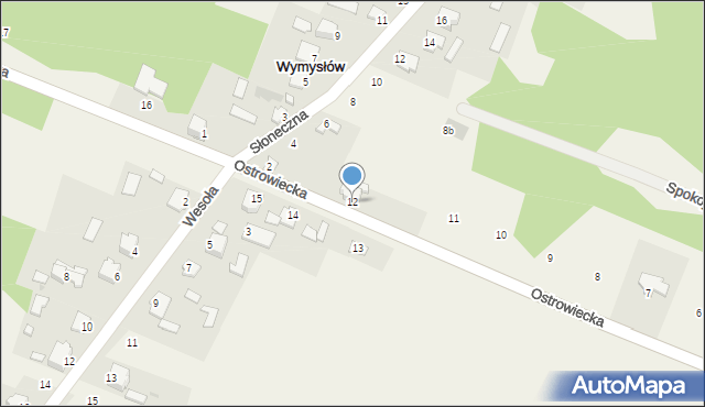 Wymysłów, Ostrowiecka, 12, mapa Wymysłów
