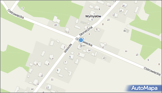 Wymysłów, Ostrowiecka, 15, mapa Wymysłów