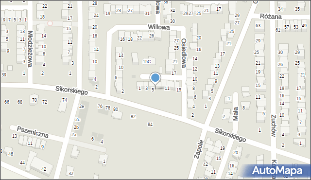 Wyszków, Osiedlowa, 7, mapa Wyszków