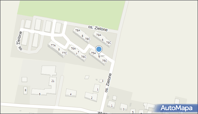 Wyszyny, Osiedle Zielone, 5, mapa Wyszyny