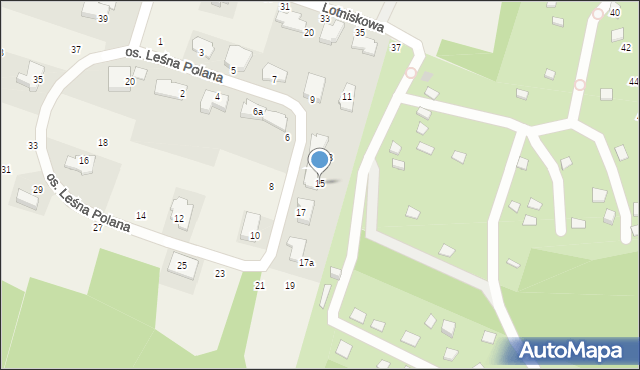Zabierzów, Osiedle Leśna Polana, 15, mapa Zabierzów