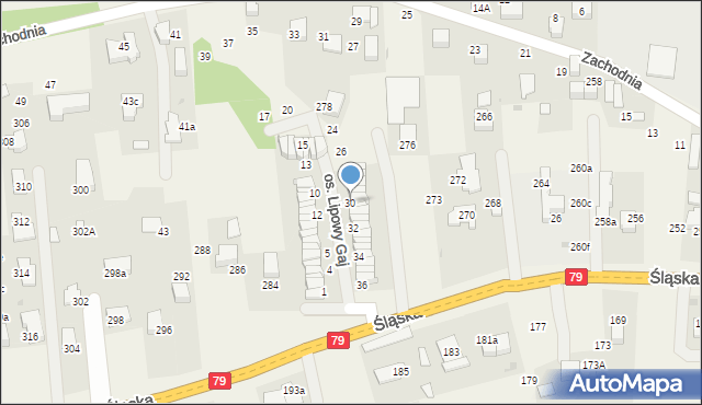 Zabierzów, Osiedle Lipowy Gaj, 30, mapa Zabierzów