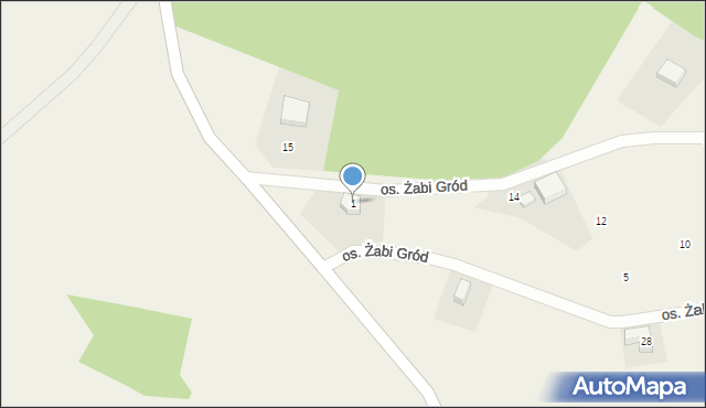 Żabno, Osiedle Żabi Gród, 1, mapa Żabno