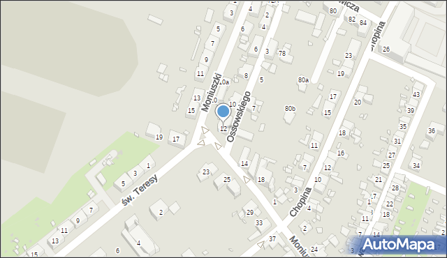 Zabrze, Ossowskiego Michała, 12, mapa Zabrza