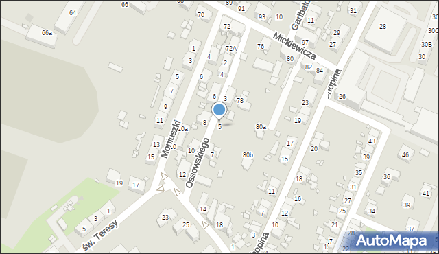 Zabrze, Ossowskiego Michała, 5, mapa Zabrza