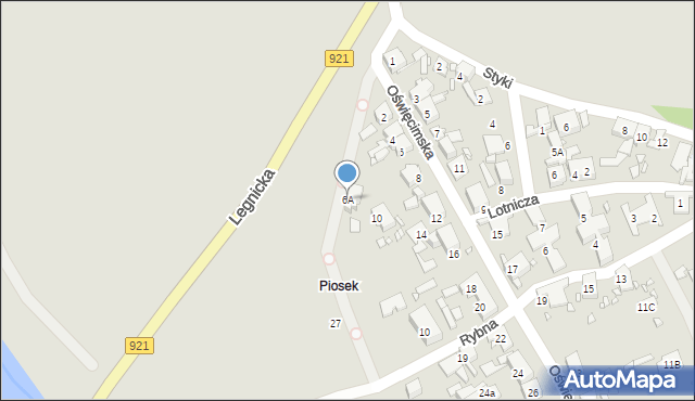 Zabrze, Oświęcimska, 6A, mapa Zabrza