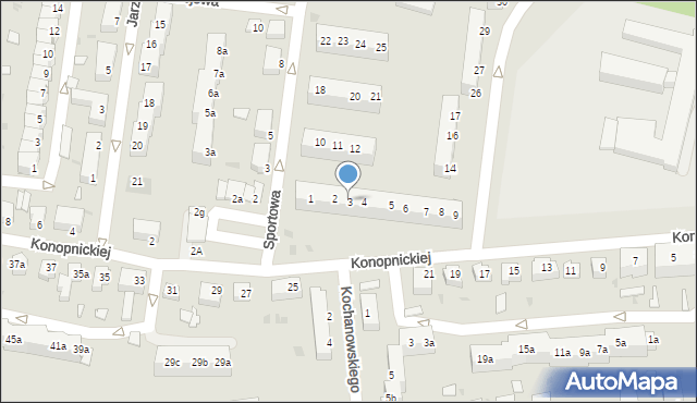 Żagań, Osiedle na Górce, 3, mapa Żagań