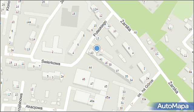 Żagań, Osiedle na Górce, 42, mapa Żagań