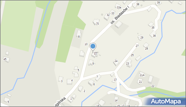 Zagórnik, Osiedle Biadasów I, 12, mapa Zagórnik