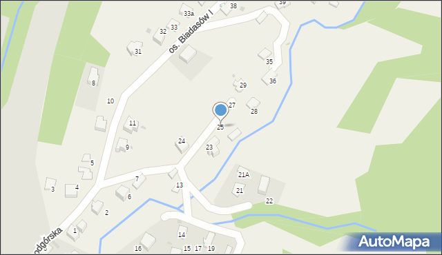 Zagórnik, Osiedle Biadasów I, 25, mapa Zagórnik