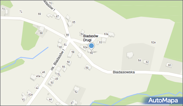 Zagórnik, Osiedle Biadasów I, 62, mapa Zagórnik