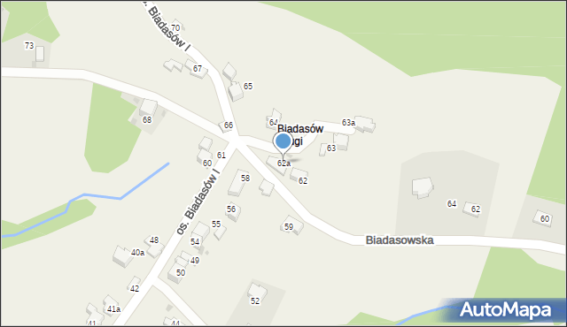 Zagórnik, Osiedle Biadasów I, 62a, mapa Zagórnik