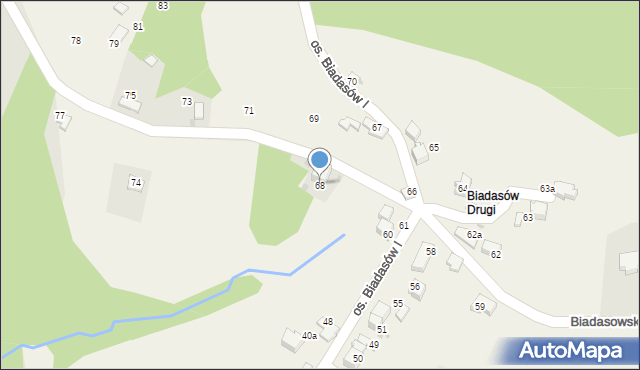 Zagórnik, Osiedle Biadasów I, 68, mapa Zagórnik