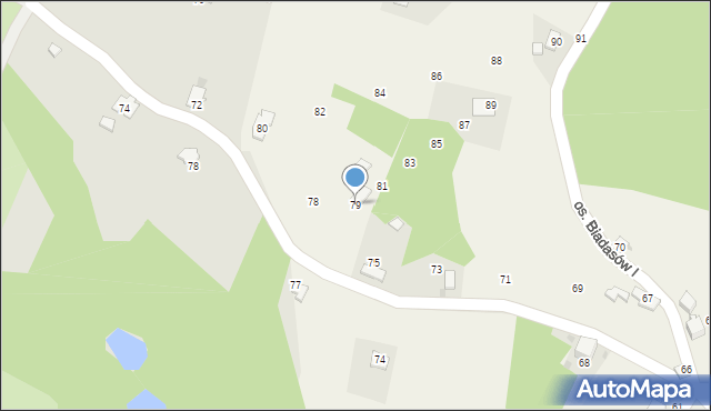 Zagórnik, Osiedle Biadasów I, 79, mapa Zagórnik