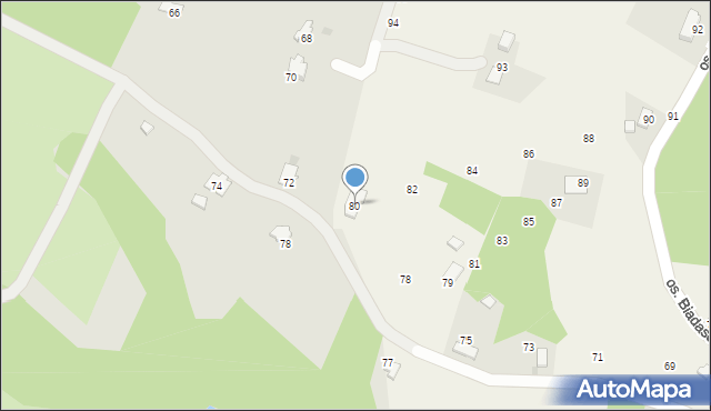 Zagórnik, Osiedle Biadasów I, 80, mapa Zagórnik