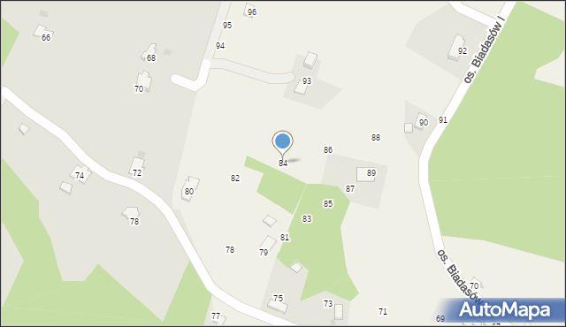 Zagórnik, Osiedle Biadasów I, 84, mapa Zagórnik