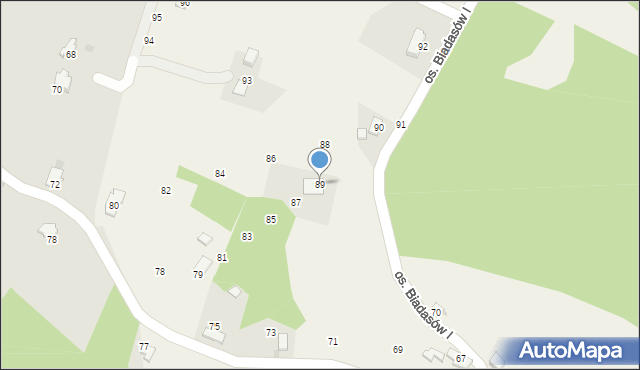 Zagórnik, Osiedle Biadasów I, 89, mapa Zagórnik