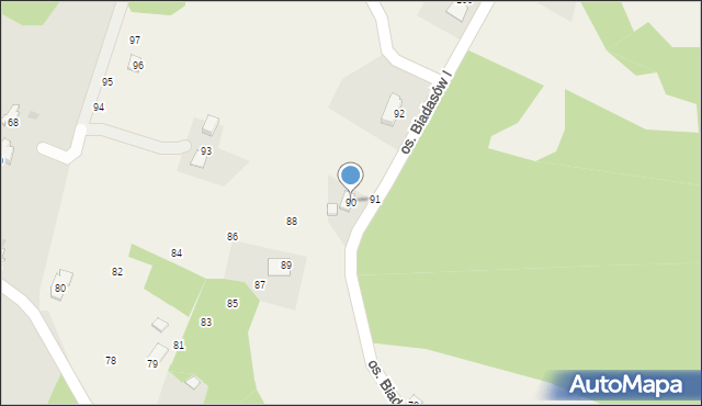 Zagórnik, Osiedle Biadasów I, 90, mapa Zagórnik