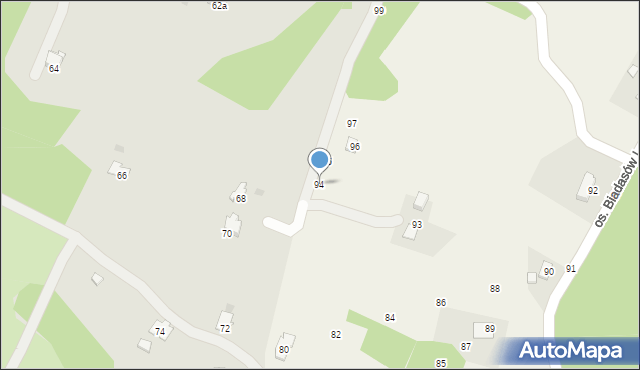 Zagórnik, Osiedle Biadasów I, 94, mapa Zagórnik