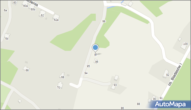 Zagórnik, Osiedle Biadasów I, 97, mapa Zagórnik