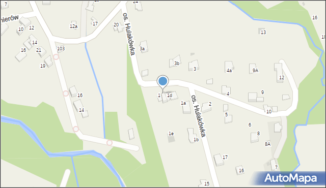Zagórnik, Osiedle Hulakówka, 1c, mapa Zagórnik