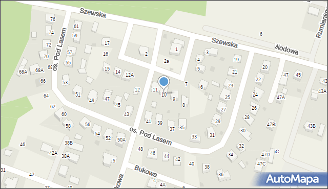 Zagrody, Osiedle Pod Lasem, 10, mapa Zagrody