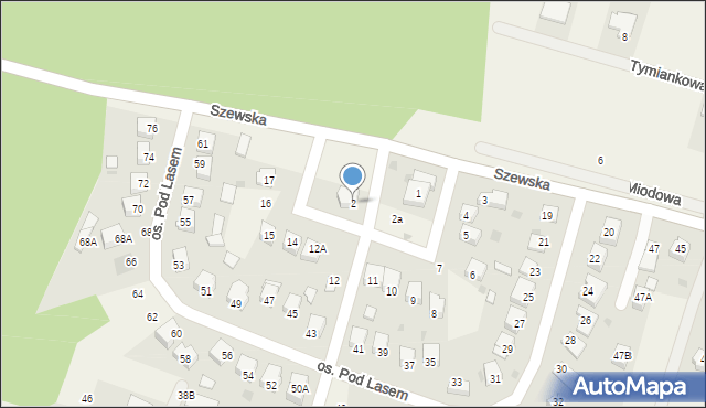 Zagrody, Osiedle Pod Lasem, 2, mapa Zagrody