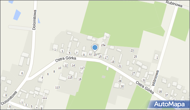 Zajączków, Ostra Górka, 13, mapa Zajączków