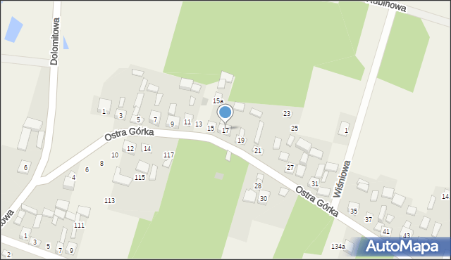 Zajączków, Ostra Górka, 17, mapa Zajączków