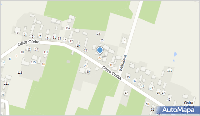 Zajączków, Ostra Górka, 27, mapa Zajączków