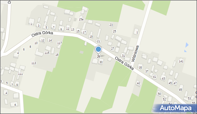 Zajączków, Ostra Górka, 28, mapa Zajączków