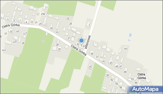 Zajączków, Ostra Górka, 33, mapa Zajączków