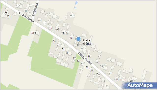 Zajączków, Ostra Górka, 53, mapa Zajączków